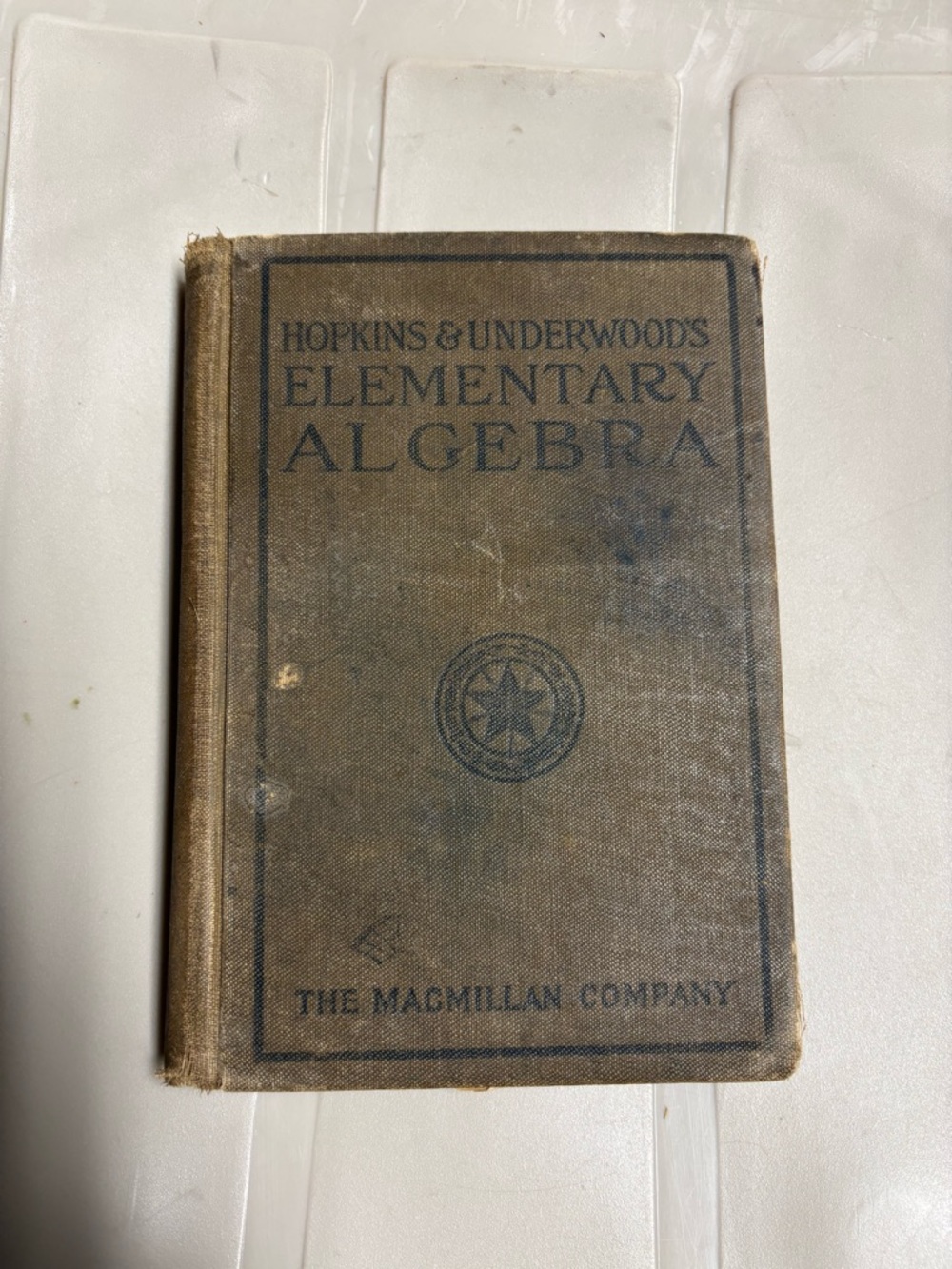 Hopkins & Underwood's Elementary Algebra - Brown Cloth Hardcover